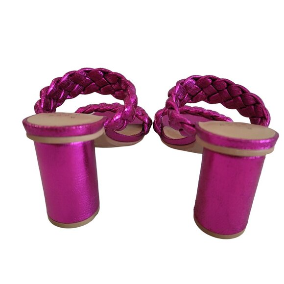 A New Day Women's Braided Basil Heel Mule Sandals Size 7 Metallic Pink block hee - Picture 5 of 9